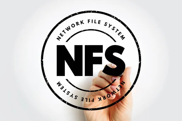 Nfs Network File System Mechanism Storing Files Network Acronym Text — Stok Foto