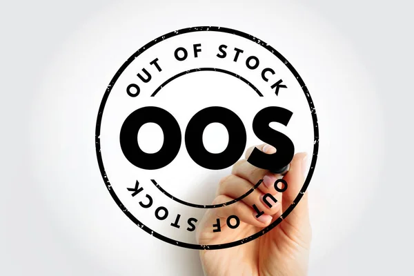 Oos Out Stock Unavailable Immediate Sale Shop Acronym Text Concept — Stok fotoğraf