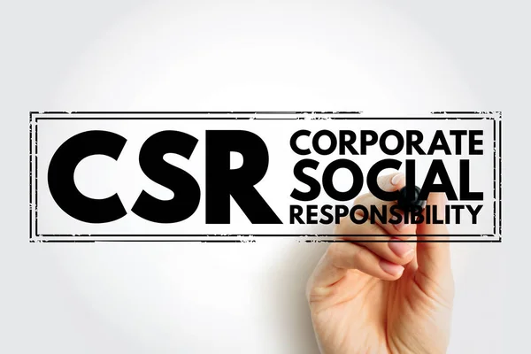 Csr Corporate Social Responsibility Acronym Business Concept Background — Stock Photo, Image