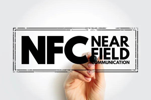Nfc Akronim Field Communication Latar Belakang Konsep Teknologi — Stok Foto