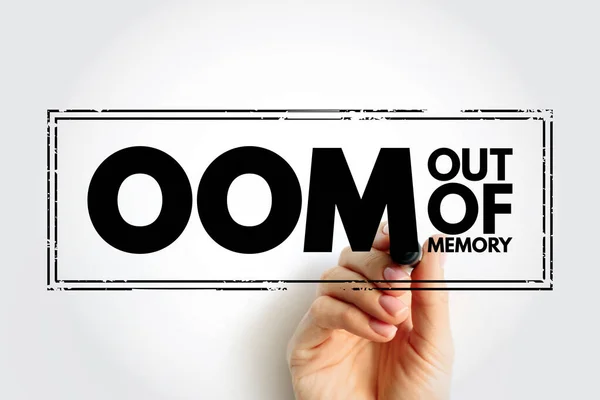 Oom Out Memory Stan Działania Komputera Którym Nie Można Przydzielić — Zdjęcie stockowe