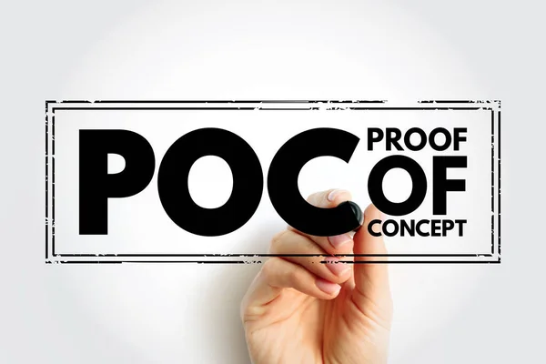 POC Proof Of Concept  - realization of a certain method or idea in order to demonstrate its feasibility, acronym text stamp concept background