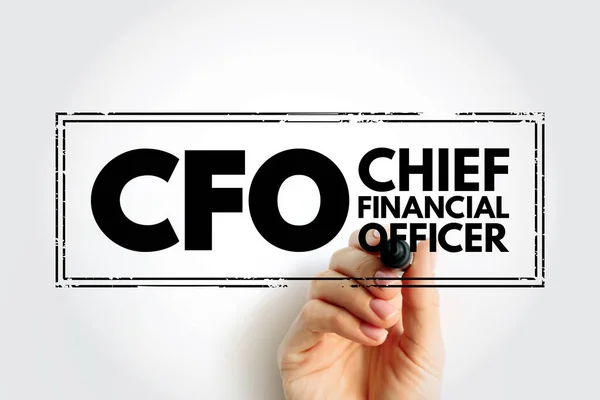 CFO Chief Financial Officer - senior manager responsible for overseeing the financial activities of an entire company, acronym text stamp concept background