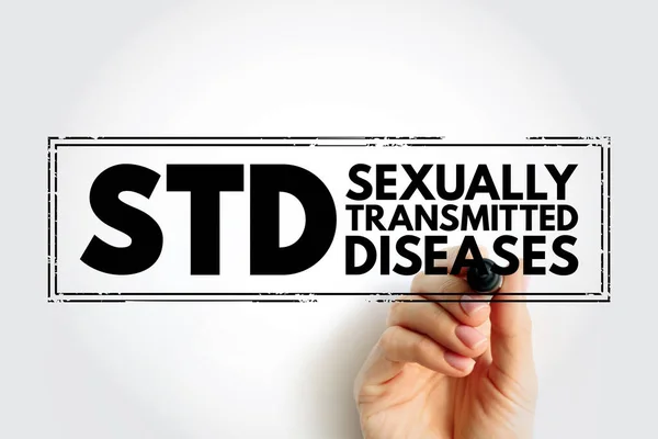 Std性传播疾病 通过性接触从一个人传染给另一个人的感染 首字母缩写 — 图库照片
