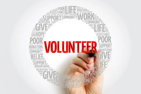 Volunteer Word Cloud Collage Marker Social Concept Background — Stock Photo, Image