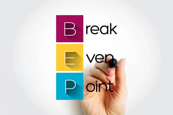 Bep 損益分岐点の頭字語 ビジネスコンセプトの背景 — ストック写真