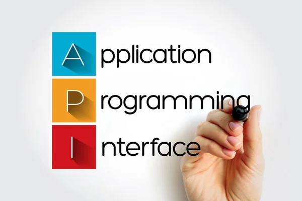 Interfejs Programowania Aplikacji Api Połączenie Między Komputerami Lub Programami Komputerowymi — Zdjęcie stockowe