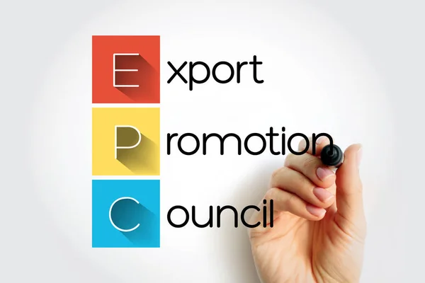 EPC Export Promotion Council - institution in the development and promotion of export trade in the country, acronym text concept with marker