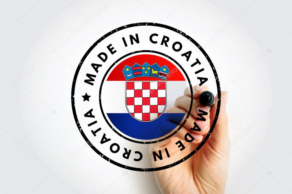 Made in Croatia text emblem badge, concept background