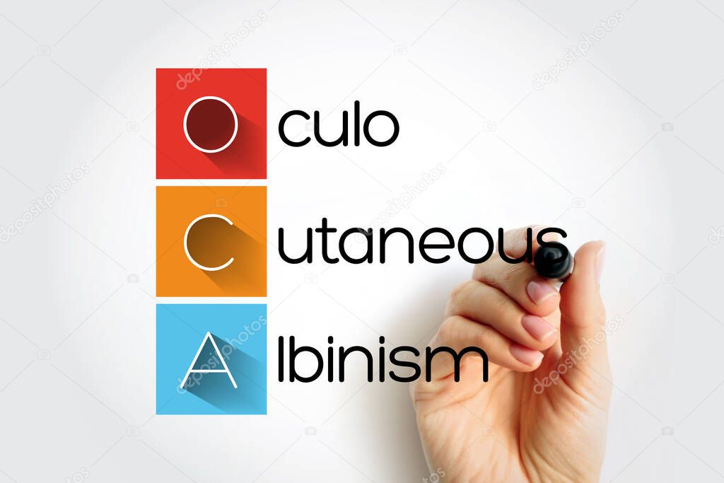 OCA - Oculo Cutaneous Albinism acronym, concept background