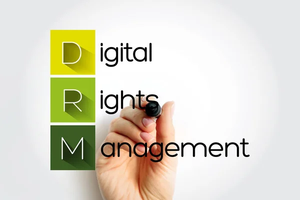 Drm Digital Rights Management Conjunto Tecnologias Controle Acesso Para Restringir — Fotografia de Stock