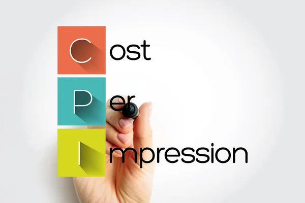 CPI - Cost Per Impression are terms used in traditional advertising media selection, online advertising and marketing related to web traffic, acronym text