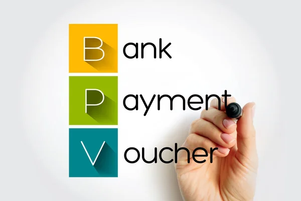 Bpv Bank Payment Voucher Entradas Que Afectan Las Cuentas Bancarias —  Fotos de Stock