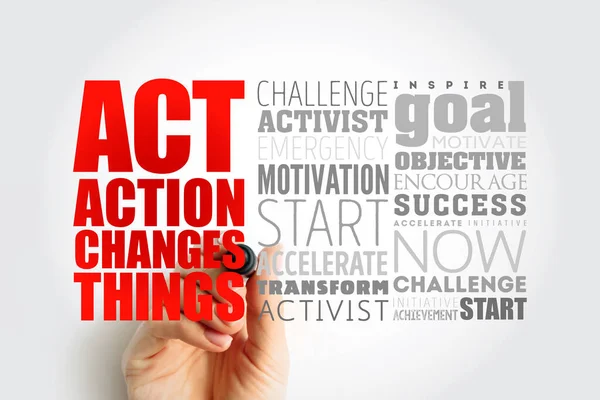 Act Action Change Things Word Cloud Business Concept Background — Photo