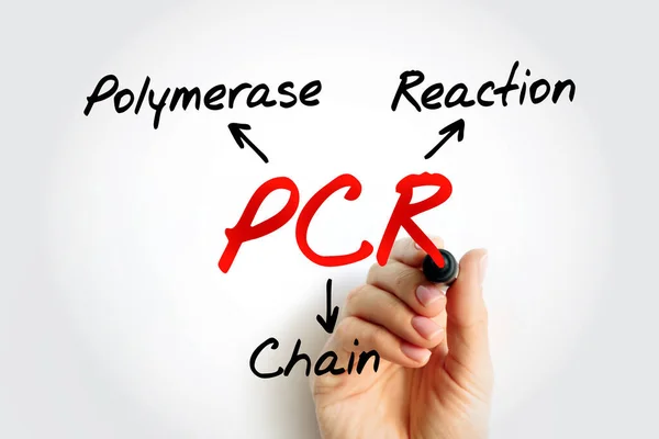 PCR - Polymerase Chain Reaction acronym, medical concept background