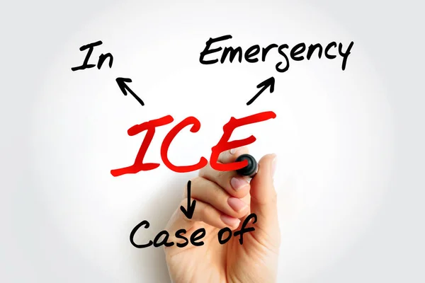 Ice Caso Acrónimo Emergencia Antecedentes Concepto Salud — Foto de Stock