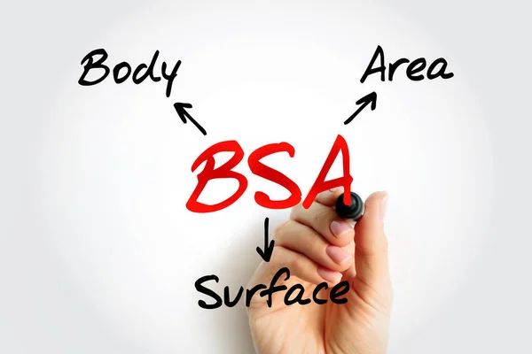 Bsa Acrónimo Inglés Body Surface Área Concept Background — Foto de Stock