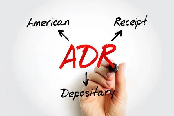 Adr Acrónimo American Depositary Receipt Business Concept Background — Foto de Stock