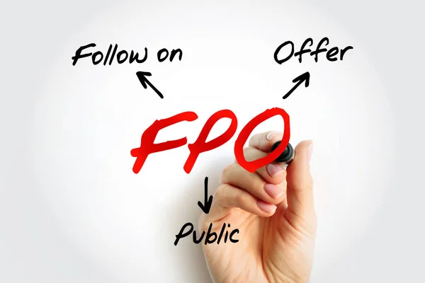 Fpo Follow Public Offer Penerbitan Saham Kepada Investor Oleh Perusahaan — Stok Foto