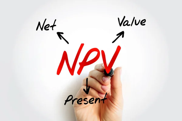 Npv Net Present Value Arus Kas Pada Tingkat Pengembalian Proyek — Stok Foto