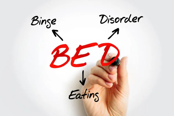 Bed Binge Eating Disorder Grave Transtorno Alimentar Ameaçador Vida Tratável — Fotografia de Stock