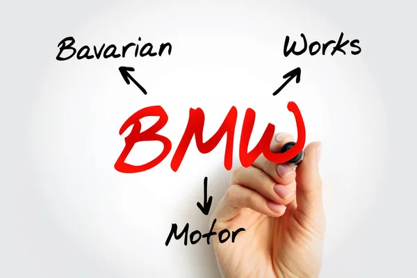 Bmw Bavarian Motor Works Acrónimo Con Marcador Fondo Conceptual — Foto de Stock