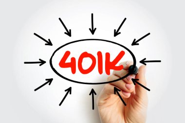 401K - işverenlerin sunduğu emeklilik tasarrufu ve yatırım planı, oklu metin kavramı