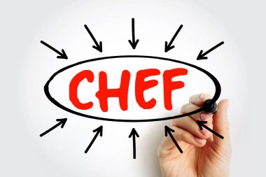 Oklu şef metni, sunum ve raporlar için konsept