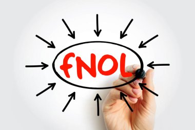 FNOL - İlk Kayıp Kısaltma metni, oklu, sunum ve raporlar için iş kavramı