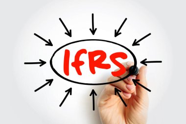 IFRS Uluslararası Mali Raporlama Standartları - kamu kuruluşlarının mali beyanları için bir dizi muhasebe kuralları, oklu kısaltma metni