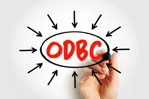 Odbc Open Database Connectivity Akronym Text Mit Pfeilen Technologiekonzept Für — Stockfoto