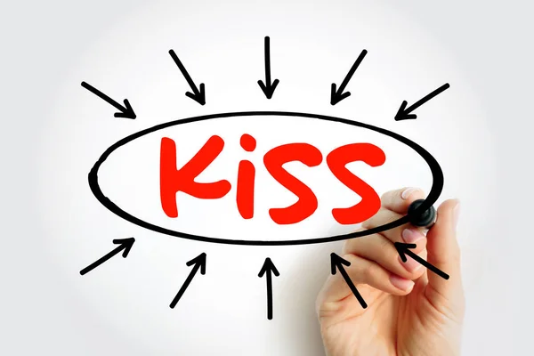 Kiss Tartsa Szuper Egyszerű Mozaikszó Szöveg Nyilakkal Koncepció Bemutatók Jelentések — Stock Fotó