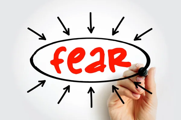 Fear Face Everything Rise Acronym Text Arrows Concept Presentations Reports — Stock Photo, Image