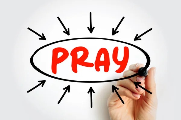 Pray Text Arrows Concept Presentations Reports — Stock Photo, Image