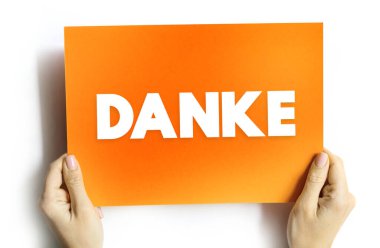 Danke (Almanca teşekkürler) metin alıntısı, konsept arkaplan