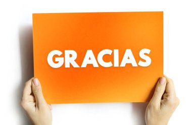 Gracias (İspanyolca teşekkürler) metin alıntısı, konsept arkaplan