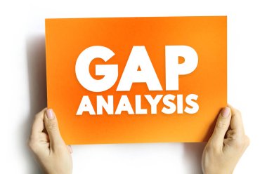 Gap Analizi - gerçek performansın potansiyel veya istenen performans ile karşılaştırılmasını içerir, kart üzerindeki metin kavramı