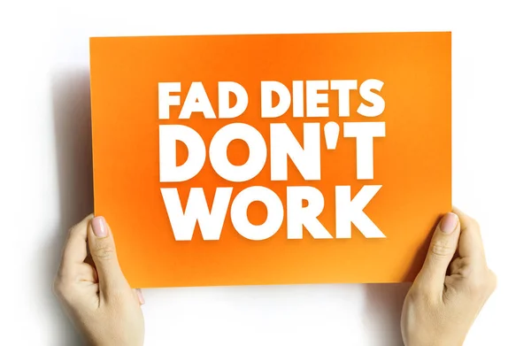 Fad Diets Don Work Text Quote Concept Card — Stock fotografie