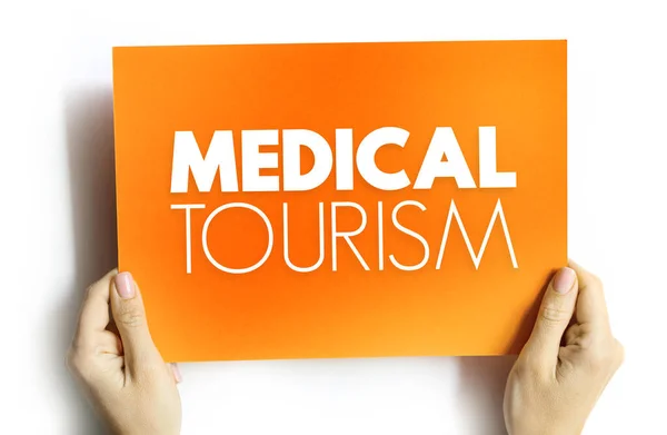 Medical Tourism Text Card Health Concept Background — Fotografia de Stock