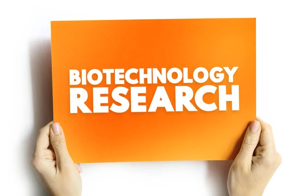 Biotecnologia Conceito Texto Pesquisa Cartão Para Apresentações Relatórios — Fotografia de Stock