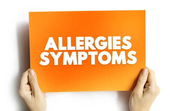 Allergies Symptoms Text Concept Presentations Reports — Stock Photo, Image