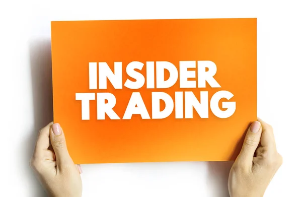 Insider trading is the trading of a public company's stock or other securities based on material, nonpublic information about the company, text concept on card