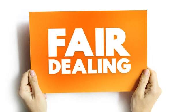 Fair Dealing Korlátozás Kivétel Szerzői Jog Által Kreatív Szerzőjének Biztosított — Stock Fotó