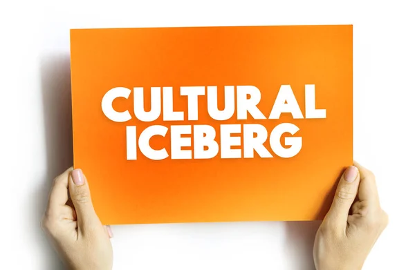 Iceberg Cultural Modelo Cultura Utiliza Metáfora Del Iceberg Para Hacer — Foto de Stock