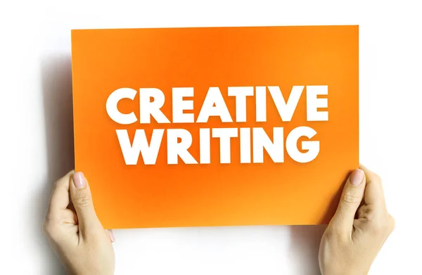 Creative Writing is writing that takes an imaginative, embellished, or outside-the-box approach to its subject matter, text concept on card