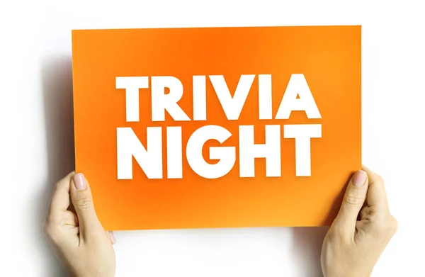 Trivia Night Text Concept Card Presentations Reports — 스톡 사진