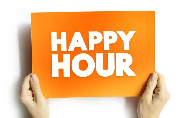 Happy Hour Restoran Bar Gibi Bir Mekanın Alkollü Içeceklere Metin — Stok fotoğraf