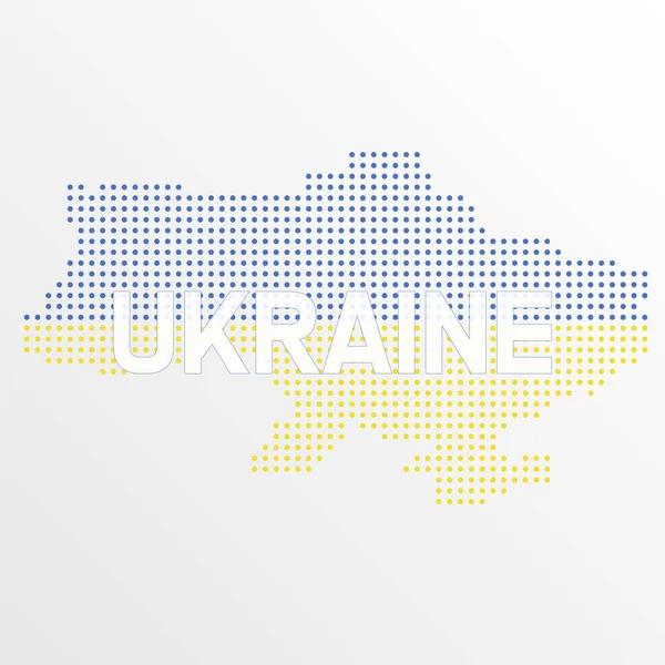 Abstrakt Mosaik flagga Ukraina - Illustration, Grunge mosaik vektor. Text UKRAINE Stockillustration