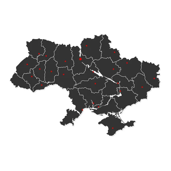 Карта Украины - Карта мира Международный векторный шаблон с высокой детализацией, включая черный и серый цвет контура, изолированный на прозрачном фоне - векторная иллюстрация eps 10 Стоковый вектор