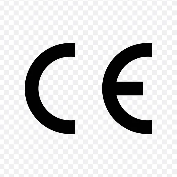 CE-markering. CE symbool geïsoleerd op witte achtergrond. Europees conformiteitsmerk — Stockvector